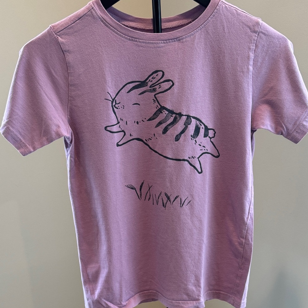 Tea Collection Pink Bunny Graphic Kids T-Shirt (Size 10)
